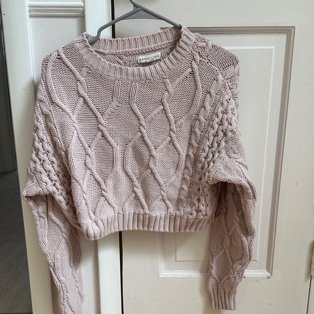 Aeropostale Light Pink Cable Knit Sweater